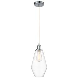 Ballston Cindyrella 7"W Polished Chrome Corded Mini Pendant w/ Clear S
