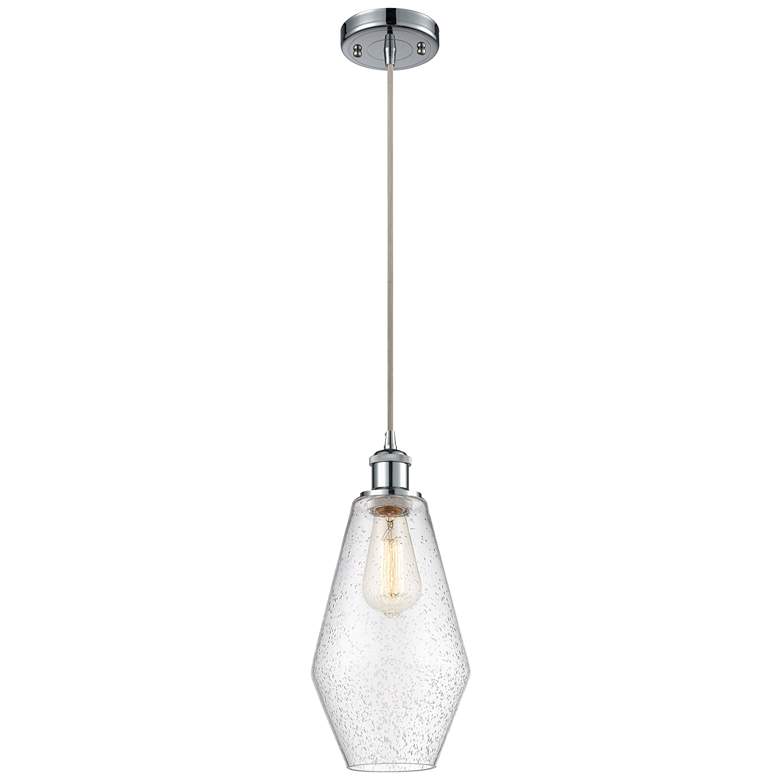 Image 1 Ballston Cindyrella 7"W Polished Chrome Corded Mini Pendant w/ Seedy S