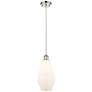 Ballston Cindyrella 7"W Polished Nickel Cord Mini Pendant Cased White