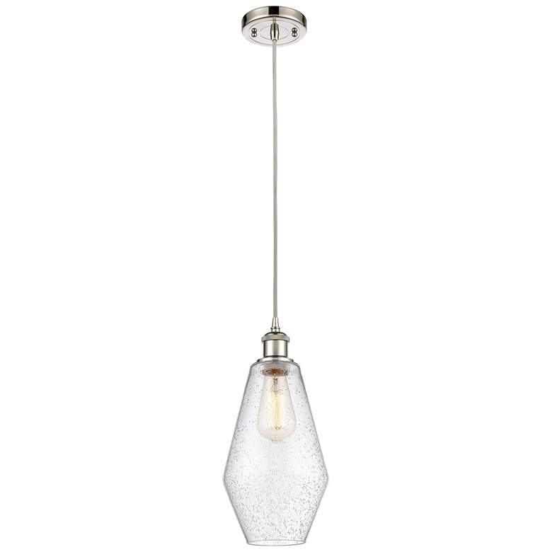 Image 1 Ballston Cindyrella 7"W Polished Nickel Corded Mini Pendant w/ Seedy S