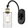 Ballston Clymer 5" Incandescent Sconce - Black Brass Finish - Clear Sh