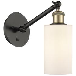 Ballston Clymer 5" Incandescent Sconce - Black Brass Finish - White Sh