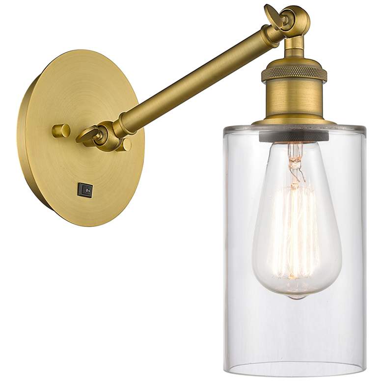 Image 1 Ballston Clymer 5" Incandescent Sconce - Brass Finish - Clear Shade