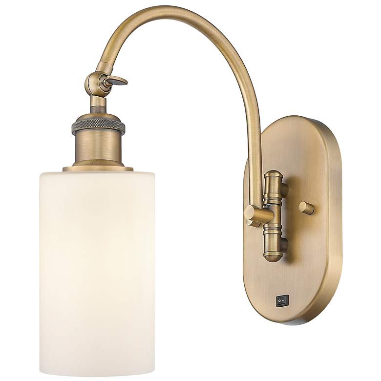 Image 1 Ballston Clymer 5 inch Incandescent Sconce - Brass Finish - Matte White Sh