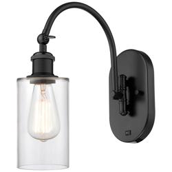 Ballston Clymer 5" Incandescent Sconce - Matte Black Finish - Clear Sh