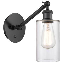 Ballston Clymer 5" Incandescent Sconce - Matte Black Finish - Clear Sh