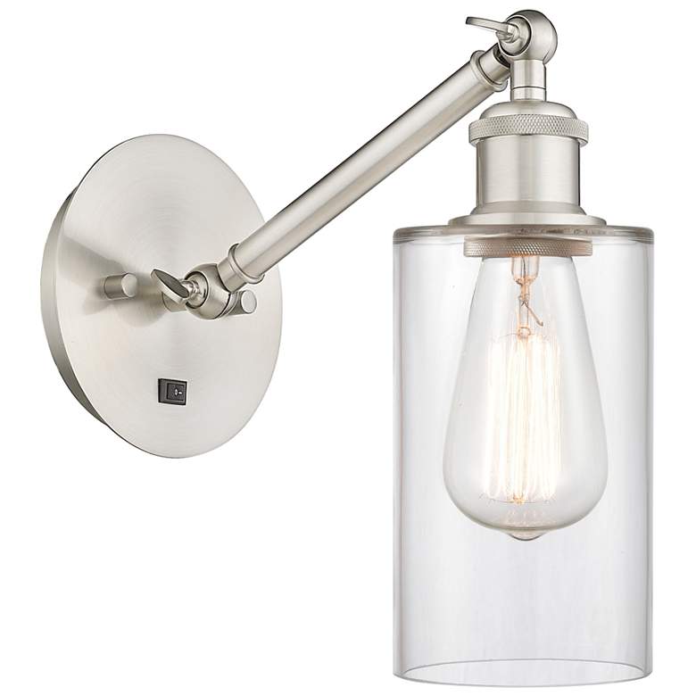 Image 1 Ballston Clymer 5" Incandescent Sconce - Nickel Finish - Clear Shade