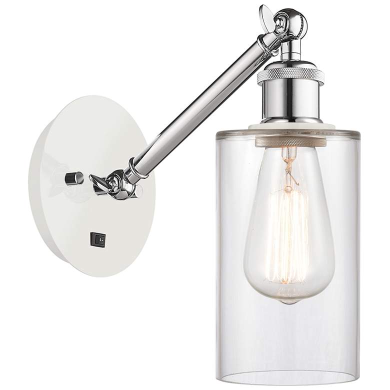 Image 1 Ballston Clymer 5 inch Incandescent Sconce - White &#38; Chrome - Clear Sh