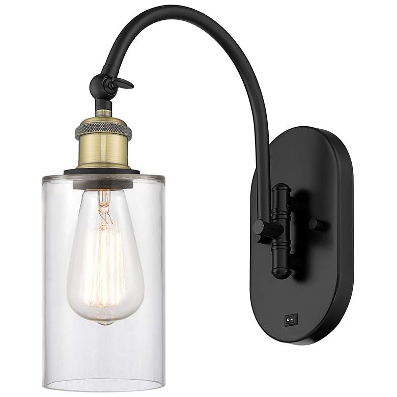 Image 1 Ballston Clymer 5 inch LED Sconce - Black Brass Finish - Clear Shade
