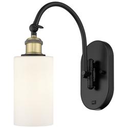 Ballston Clymer 5" LED Sconce - Black Brass Finish - Matte White Shade