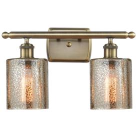 Ballston Cobbleskill 16" 2-Light Antique Brass Bath Light w/ Mercury S Ballston Cobbleskill 16" 2-Light Antique Brass Bath Light w/ Mercury S