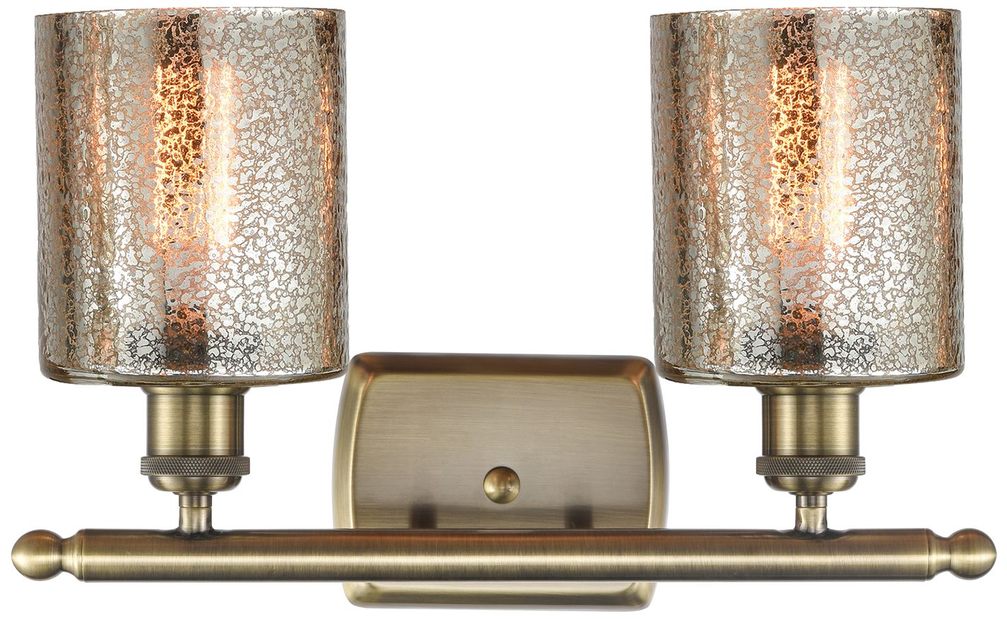 Image 2 Ballston Cobbleskill 16" 2-Light Antique Brass Bath Light w/ Mercury S more views