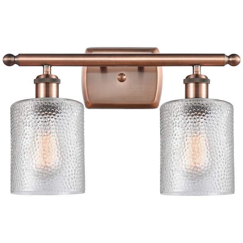 Image 1 Ballston Cobbleskill 16" 2-Light Antique Copper Bath Light w/ Clear Sh