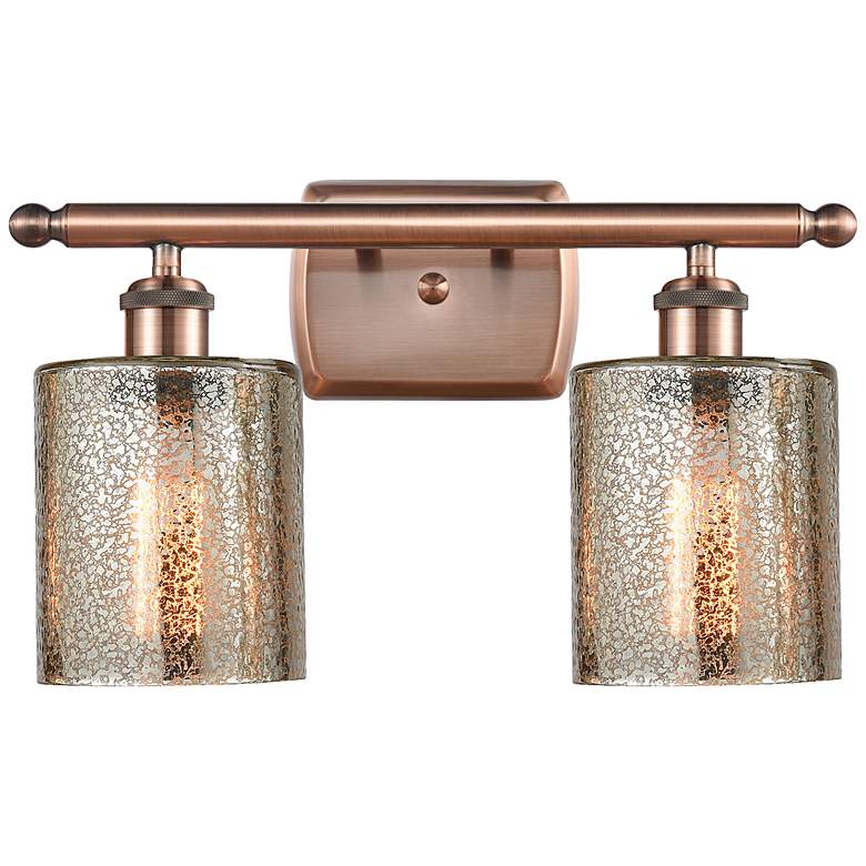 Image 1 Ballston Cobbleskill 16" 2-Light Antique Copper Bath Light w/ Mercury