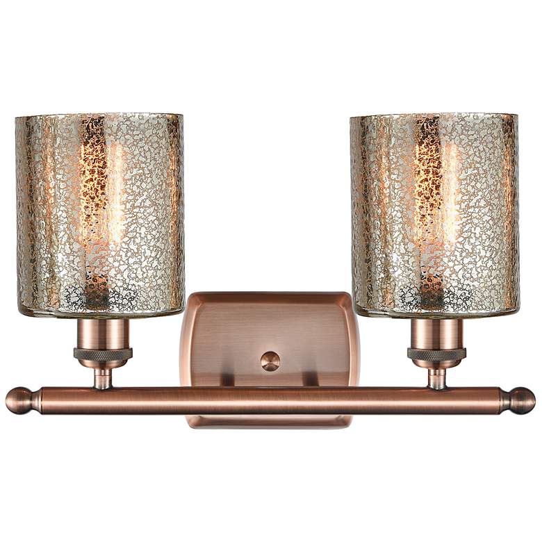 Image 3 Ballston Cobbleskill 16" 2-Light Antique Copper Bath Light w/ Mercury more views
