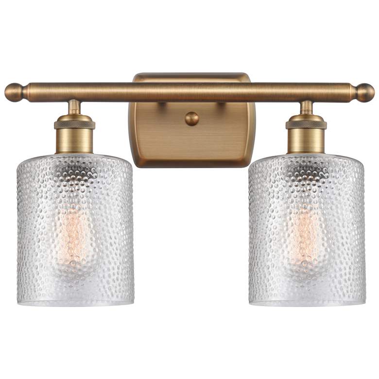 Image 1 Ballston Cobbleskill 16" 2-Light Brushed Brass Bath Light w/ Clear Sha