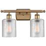 Ballston Cobbleskill 16" 2-Light Brushed Brass Bath Light w/ Clear Sha