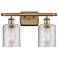 Ballston Cobbleskill 16" 2-Light Brushed Brass Bath Light w/ Clear Sha