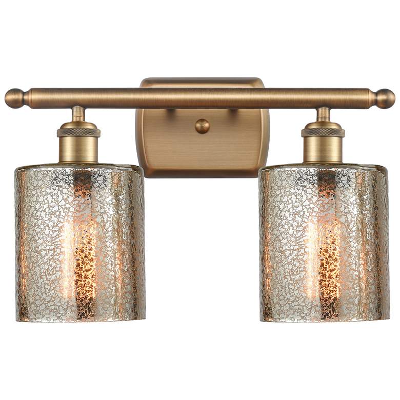 Image 1 Ballston Cobbleskill 16" 2-Light Brushed Brass Bath Light w/ Mercury S