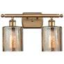 Ballston Cobbleskill 16" 2-Light Brushed Brass Bath Light w/ Mercury S