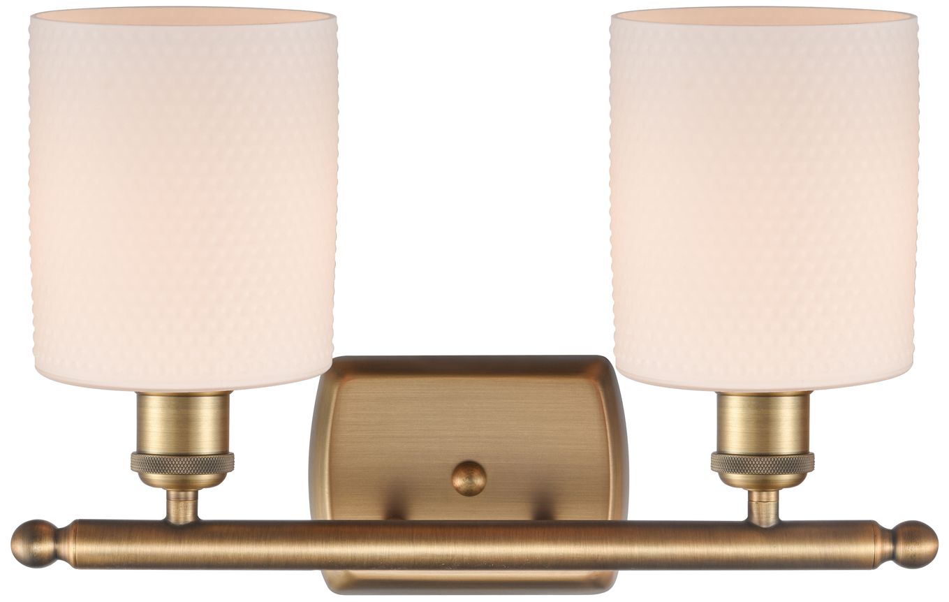 Image 2 Ballston Cobbleskill 16" 2-Light Brushed Brass Bath Light w/ White Sha more views