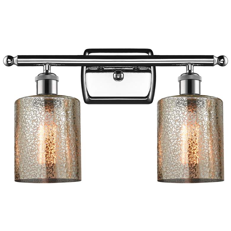 Image 1 Ballston Cobbleskill 16" 2-Light Chrome Bath Light w/ Mercury Shade