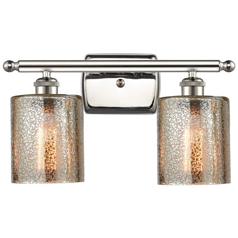 Image 1 Ballston Cobbleskill 16" 2-Lt Polished Nickel Bath Light w/ Mercury Sh