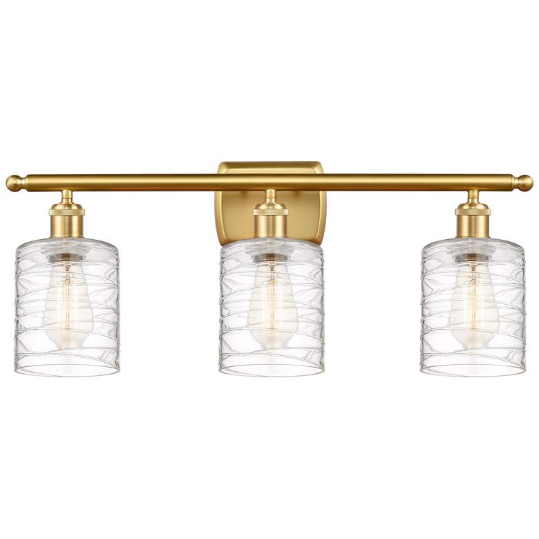 Image 1 Ballston Cobbleskill 25" Wide Satin Gold 3-Light Bath Light