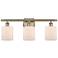 Ballston Cobbleskill 26" 3-Light Antique Brass Bath Light w/ White Sha