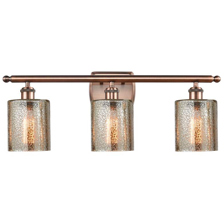 Image 1 Ballston Cobbleskill 26" 3-Light Antique Copper Bath Light w/ Mercury