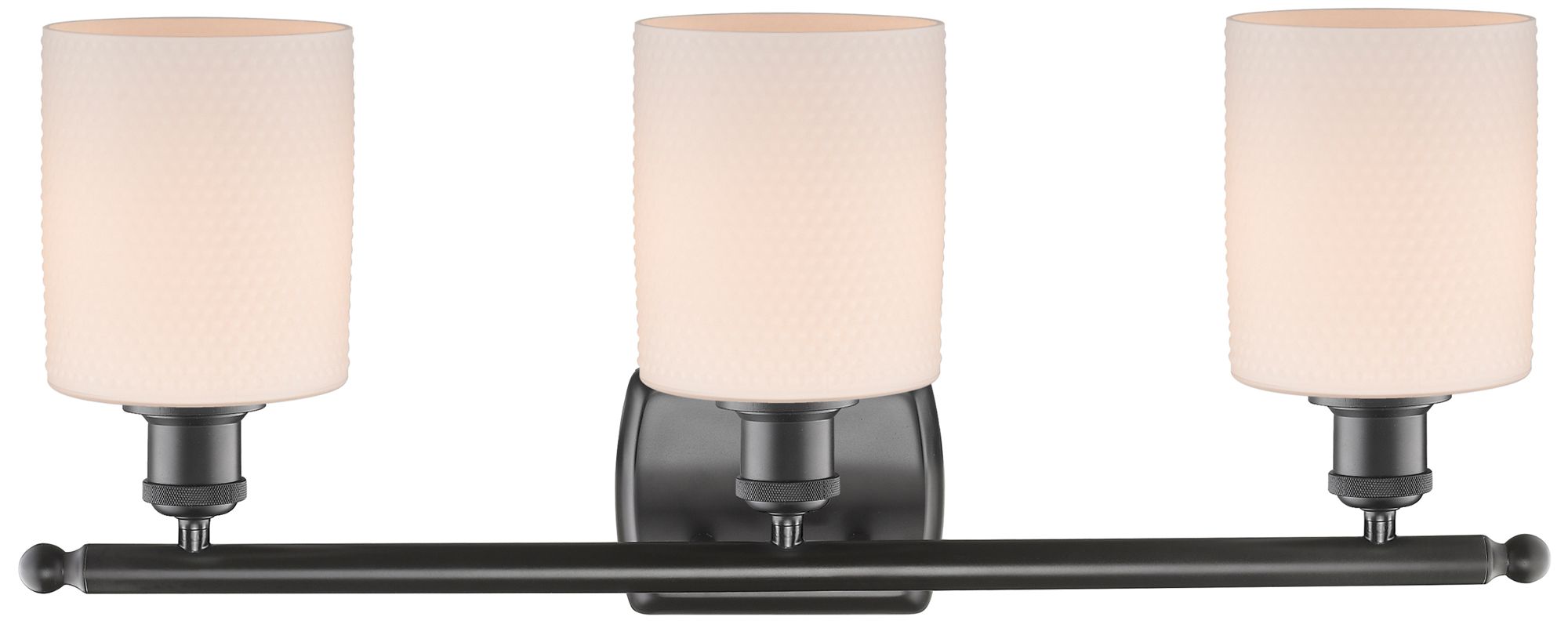 Image 2 Ballston Cobbleskill 26" 3-Light Bronze Bath Light w/ White Shade more views