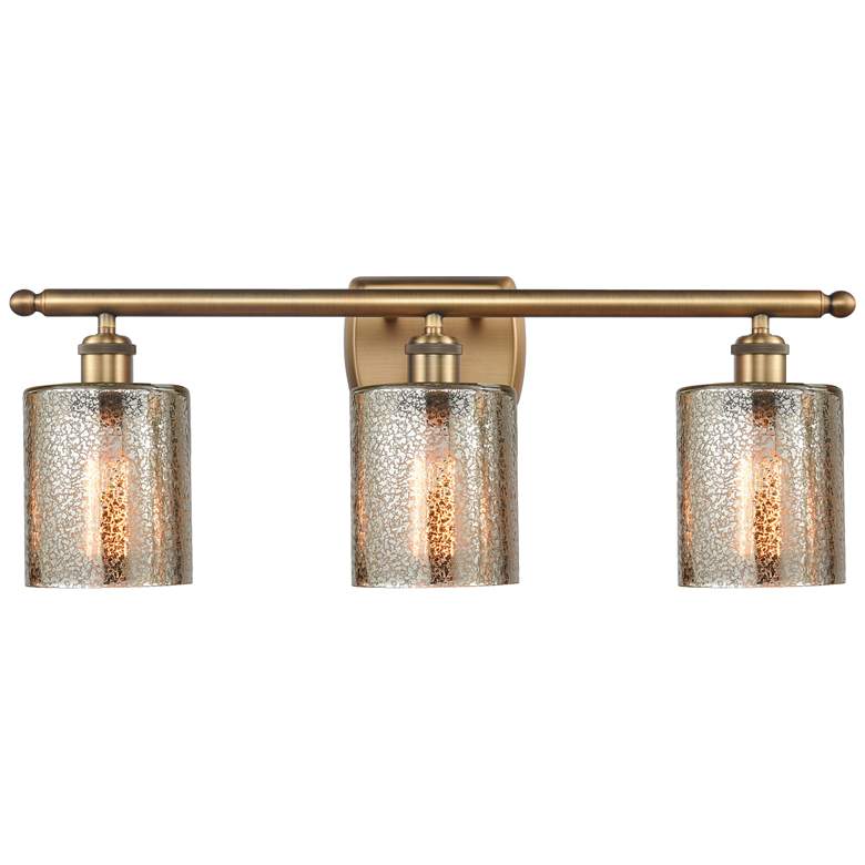 Image 1 Ballston Cobbleskill 26" 3-Light Brushed Brass Bath Light w/ Mercury S