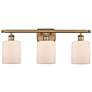 Ballston Cobbleskill 26" 3-Light Brushed Brass Bath Light w/ White Sha