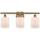 Ballston Cobbleskill 26" 3-Light Brushed Brass Bath Light w/ White Sha
