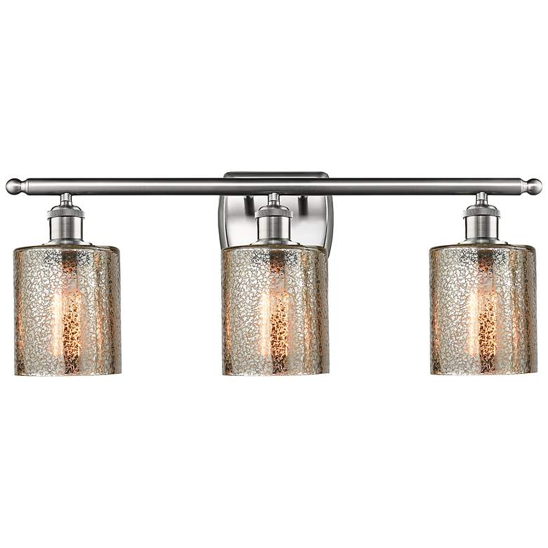 Image 1 Ballston Cobbleskill 26" 3-Light Brushed Nickel Bath Light w/ Mercury