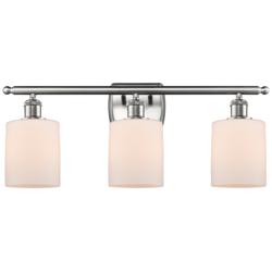 Ballston Cobbleskill 26" 3-Light Brushed Nickel Bath Light w/ White Sh
