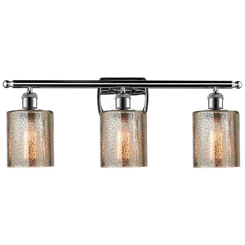 Image 1 Ballston Cobbleskill 26" 3-Light Chrome Bath Light w/ Mercury Shade
