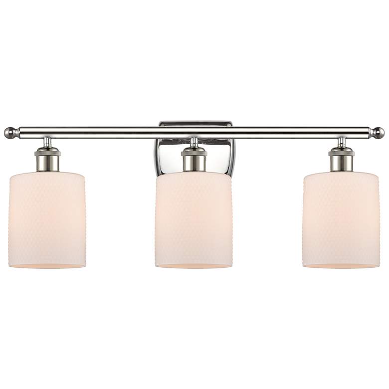 Image 1 Ballston Cobbleskill 26" 3-Light Polished Nickel Bath Light w/ White S