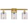 Ballston Cobbleskill 26" 3-Light Satin Gold Bath Light w/ Clear Shade