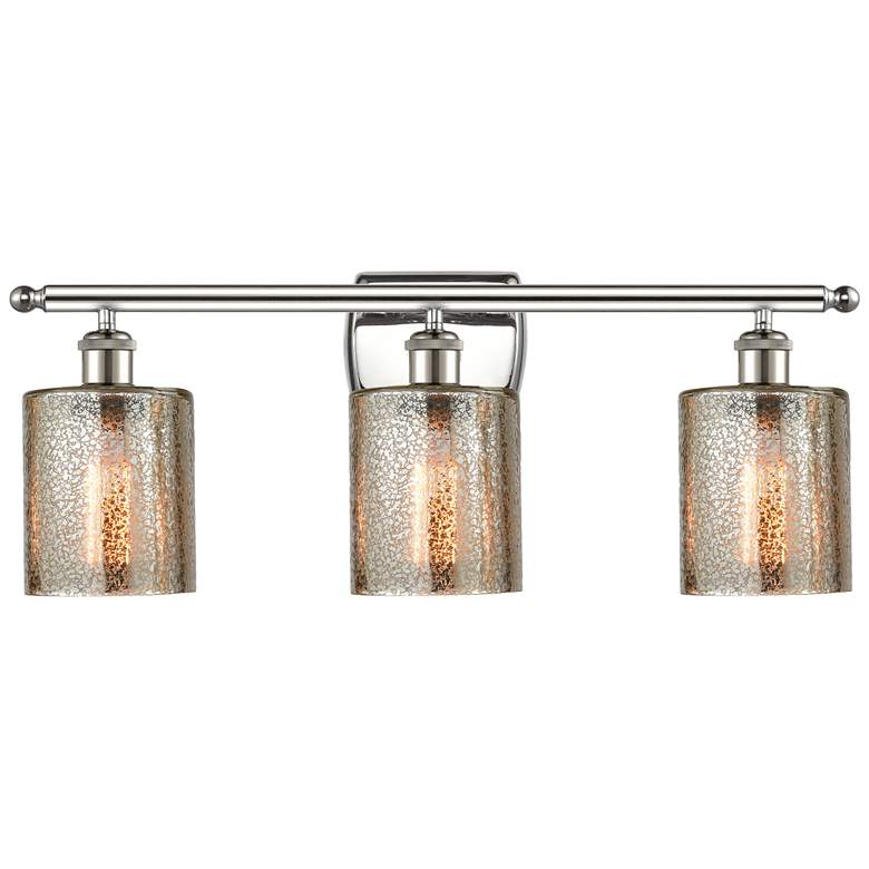 Image 1 Ballston Cobbleskill 26" 3-Lt Polished Nickel Bath Light w/ Mercury Sh