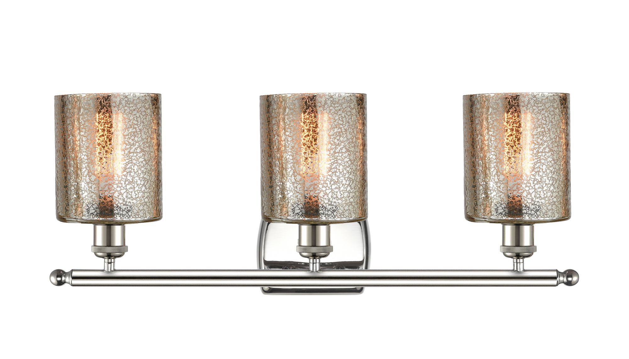 Image 2 Ballston Cobbleskill 26" 3-Lt Polished Nickel Bath Light w/ Mercury Sh more views