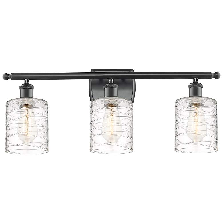 Image 1 Ballston Cobbleskill 26" Wide Matte Black 3-Light Bath Light