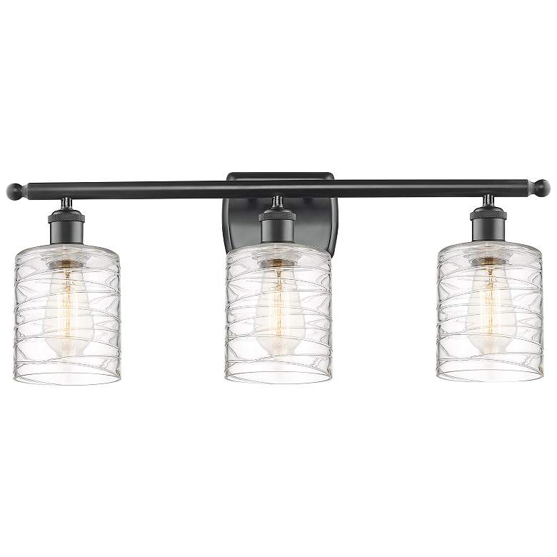 Image 1 Ballston Cobbleskill 26 inch Wide Matte Black 3-Light Bath Light