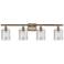 Ballston Cobbleskill 36" 4-Light Antique Brass Bath Light w/ Clear Sha