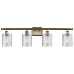 Ballston Cobbleskill 36" 4-Light Antique Brass Bath Light w/ Clear Sha