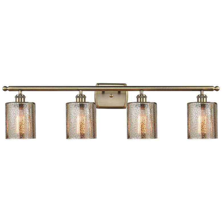 Image 1 Ballston Cobbleskill 36" 4-Light Antique Brass Bath Light w/ Mercury S