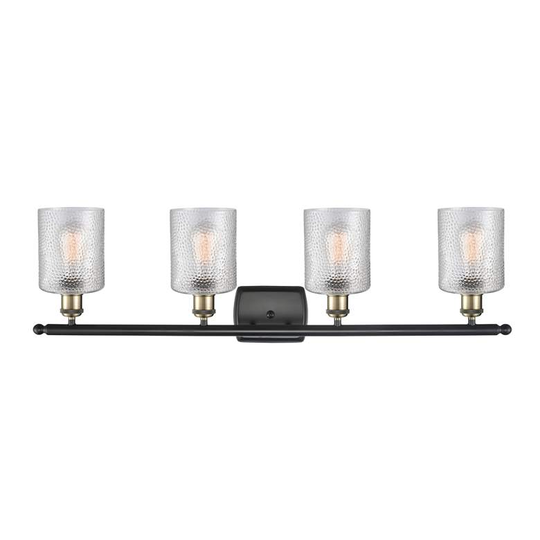 Image 2 Ballston Cobbleskill 36" 4-Light Black Brass Bath Light w/ Clear Shade more views