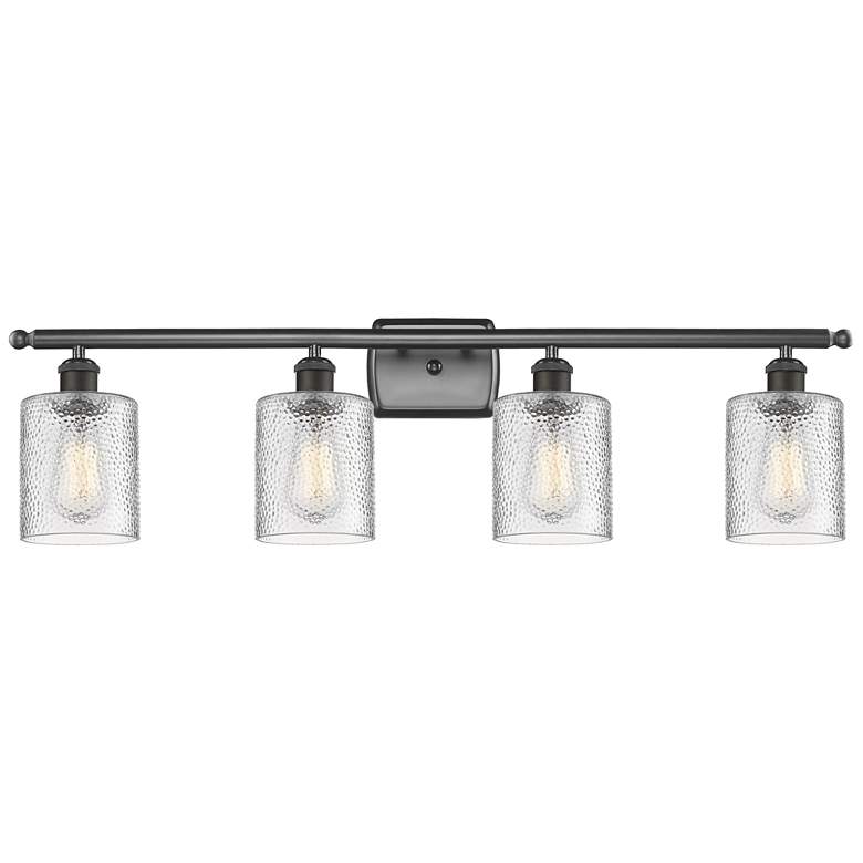 Image 1 Ballston Cobbleskill 36" 4-Light Bronze Bath Light w/ Clear Shade