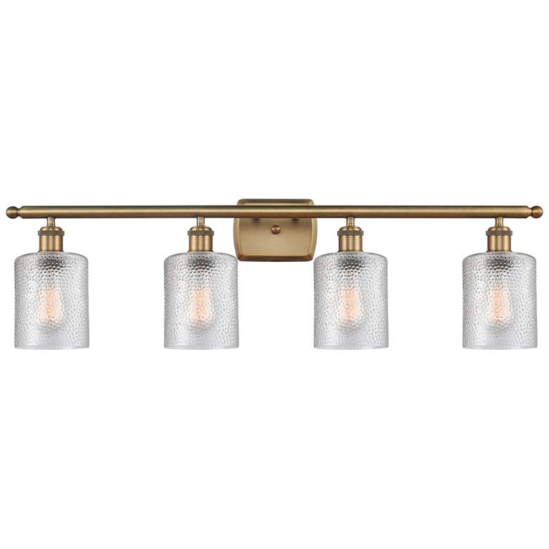 Image 1 Ballston Cobbleskill 36" 4-Light Brushed Brass Bath Light w/ Clear Sha