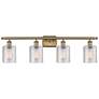 Ballston Cobbleskill 36" 4-Light Brushed Brass Bath Light w/ Clear Sha
